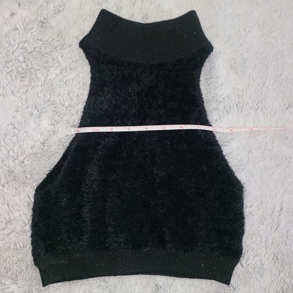 Urban Outfitters Fuzzy Crop Top & Matching Mini Skirt Womens Medium Black - Picture 7 of 9